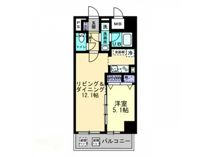 エルドラード常磐町(1LDK/5階)の間取り写真