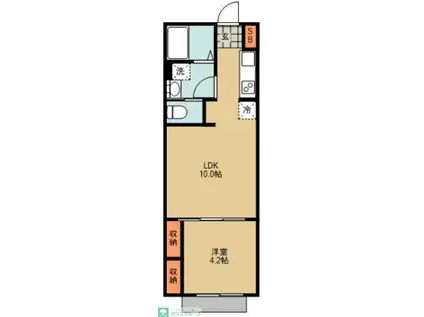 J-RENT大宮大成町(1LDK/3階)の間取り写真