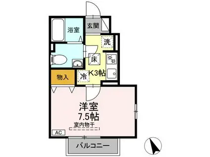 セジュール・レーベン(1K/1階)の間取り写真