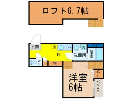 K&K DREAM今池(1K/1階)の間取り写真