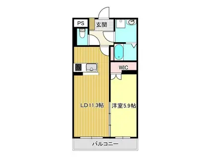 グランリーオ23(1LDK/2階)の間取り写真