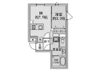 FABRIC蒲田ウエスト RESIDENCE(1DK/3階)の間取り写真