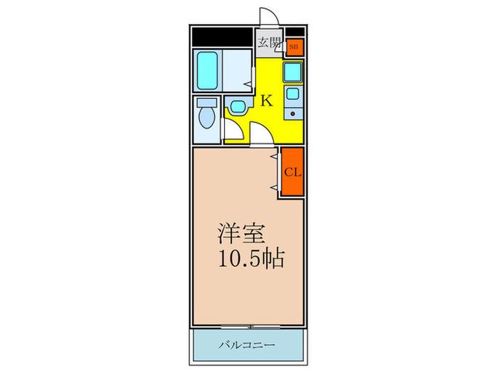 マンショングレース緑地(1K/2階)の間取り写真