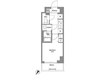 BPRレジデンス行徳(1K/1階)の間取り写真