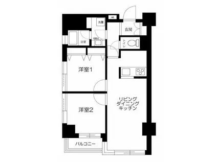 ツインパレス(2LDK/6階)の間取り写真