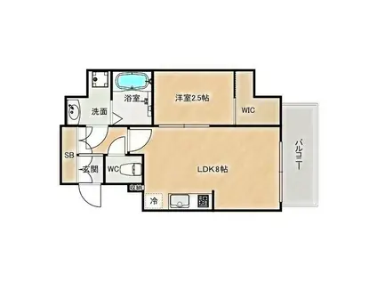 KRYSTAL FIMETHII番館(1LDK/7階)の間取り写真