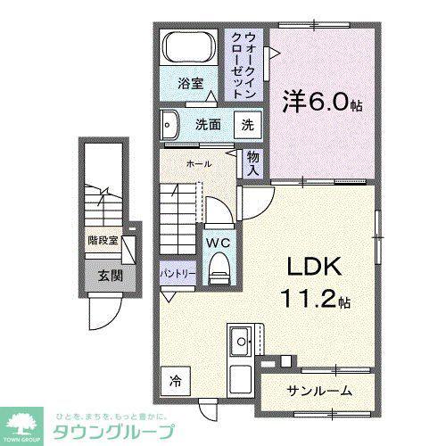 イノセントパーク(1LDK/2階)の間取り写真