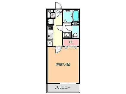 リブリ・西今川(1K/2階)の間取り写真