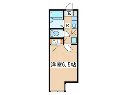 サザンテラス茅ヶ崎(1K/2階)の間取り写真