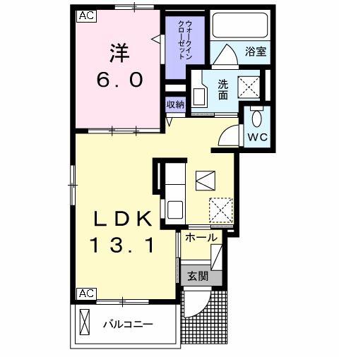 スマイルコートII(1LDK/1階)の間取り写真