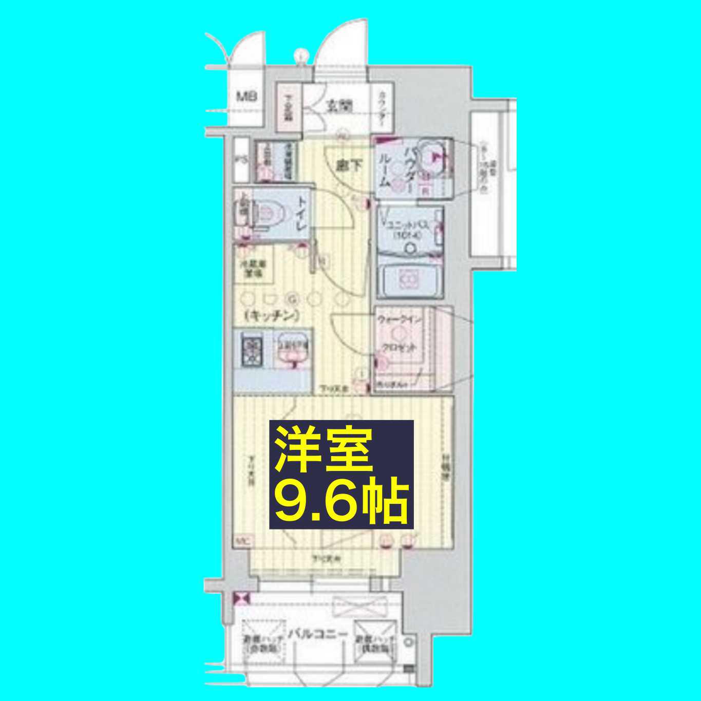 プレサンス広小路通葵(ワンルーム/14階)の間取り写真