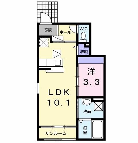 リーフェ(1LDK/1階)の間取り写真