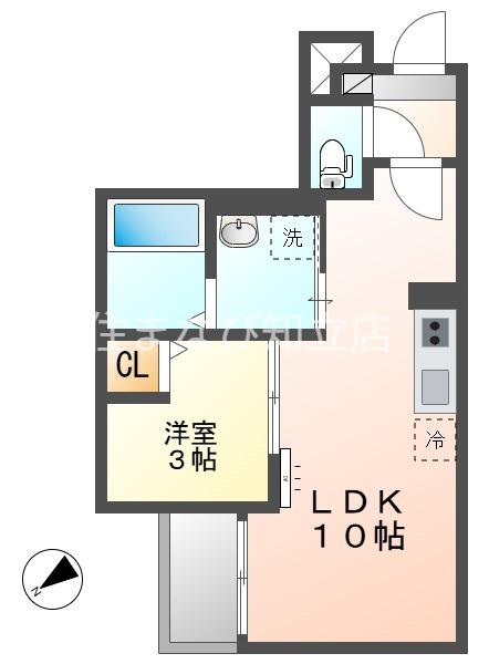 JACK HACHIMANII(1LDK/2階)の間取り写真