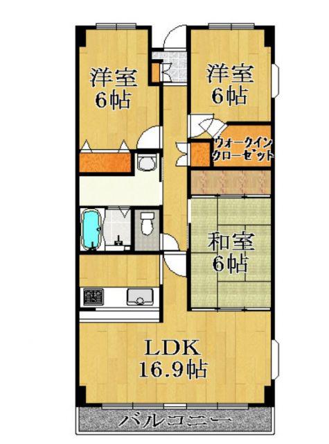 パラシオ(3LDK/4階)の間取り写真