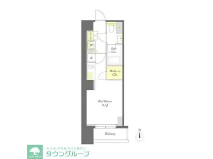 プライムメゾン日本橋馬喰町(ワンルーム/9階)の間取り写真