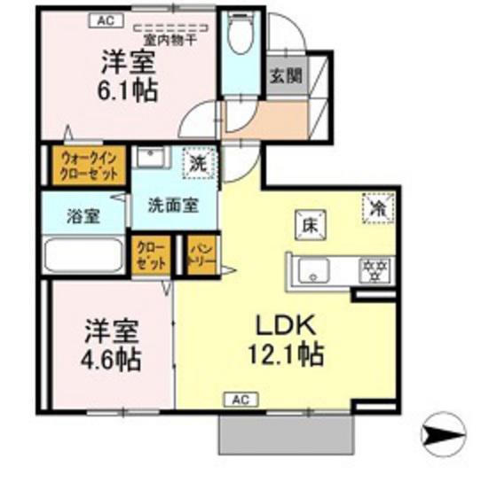 ストルーチェ(2LDK/1階)の間取り写真