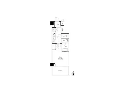 セ・アベーレ谷中銀座イースト(1K/4階)の間取り写真