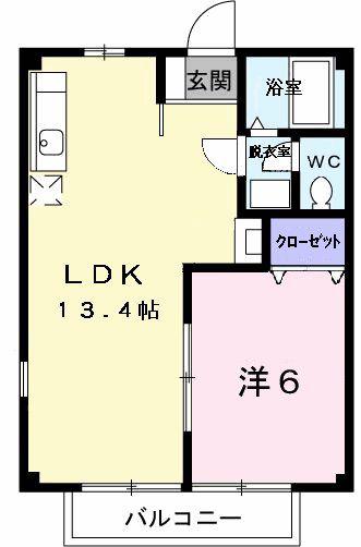 ドレミハウス(1LDK/2階)の間取り写真