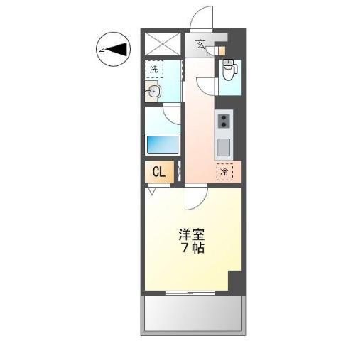 ヴェルドミール(1K/8階)の間取り写真