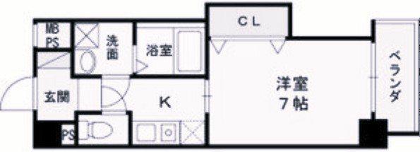 エレナ西宮北口(1K/9階)の間取り写真