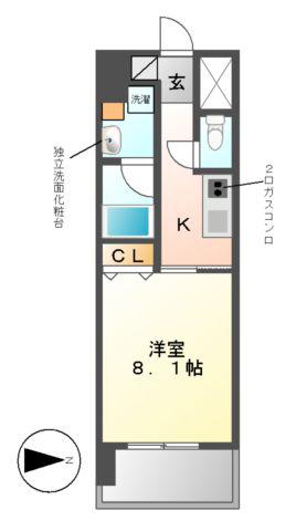 ALATO丸の内(1K/9階)の間取り写真
