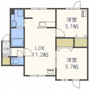 NORFINO(2LDK/2階)の間取り写真