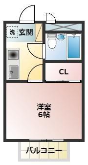 KYアパートメント(1K/1階)の間取り写真