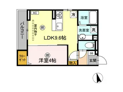 ASSET-COURT羽衣町(1LDK/3階)の間取り写真