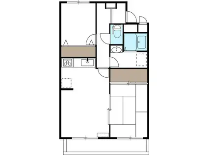 コーポ岸A号棟(2LDK/1階)の間取り写真