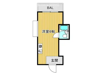 リエールハイム(ワンルーム/4階)の間取り写真