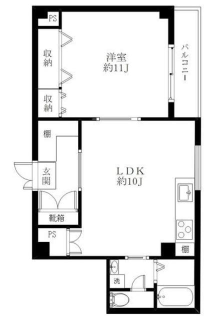 メヌエット白金(1LDK/2階)の間取り写真