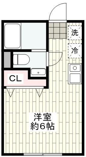 ヴェラハイツ磯子弐番館(1K/2階)の間取り写真