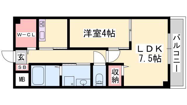 グレースコート(1LDK/1階)の間取り写真