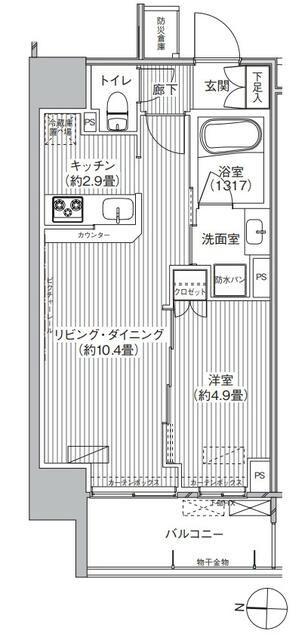 ヒューリックレジデンス新御茶ノ水(1LDK/8階)の間取り写真