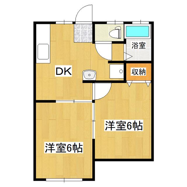 コーポ中島(2DK/1階)の間取り写真