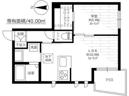 アネックス氷川(1LDK/1階)の間取り写真
