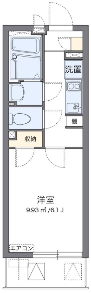 クレイノルードメール西台(1K/2階)の間取り写真