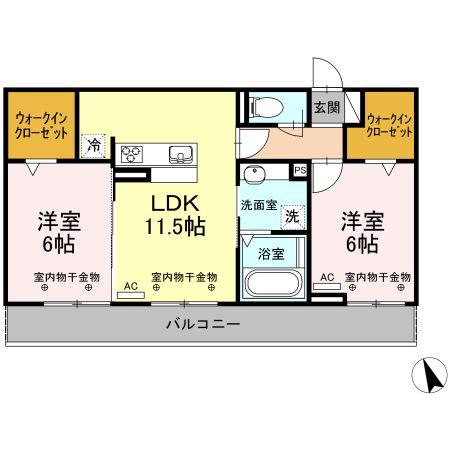 アルバグランデときわ(2LDK/2階)の間取り写真