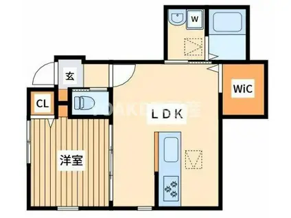 サザンクロス(1LDK/1階)の間取り写真
