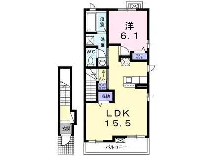 サン・ルーチェ(1LDK/2階)の間取り写真