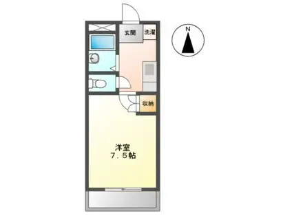 ハウスグリーンロード(1K/2階)の間取り写真