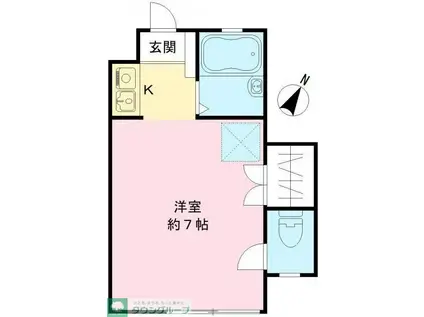 ドリームコート南平(ワンルーム/1階)の間取り写真