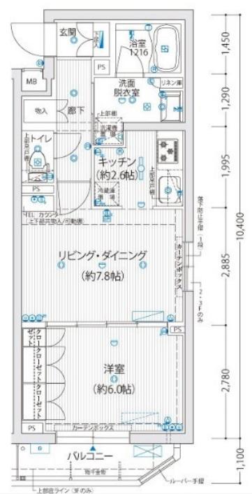 ビーシティアパートメントトーキョーサウス(1LDK/1階)の間取り写真