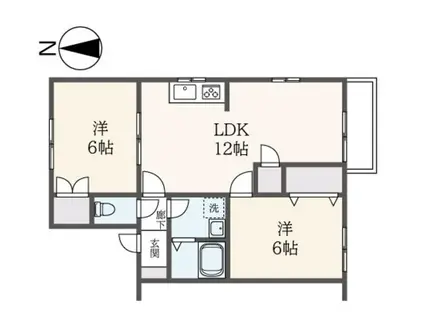 カサベルデA・B(2LDK/2階)の間取り写真