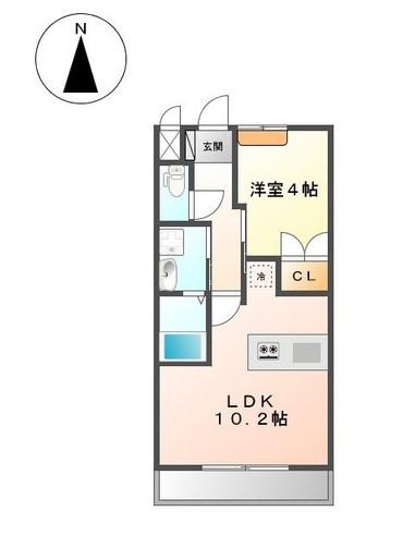 大鈴樹II(1LDK/1階)の間取り写真