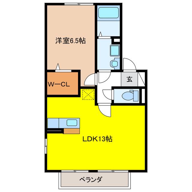 セジュールきよしA(1LDK/2階)の間取り写真