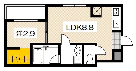 MOVE旭園ノース(1LDK/2階)の間取り写真