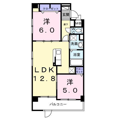 MAISON QOO(2LDK/1階)の間取り写真