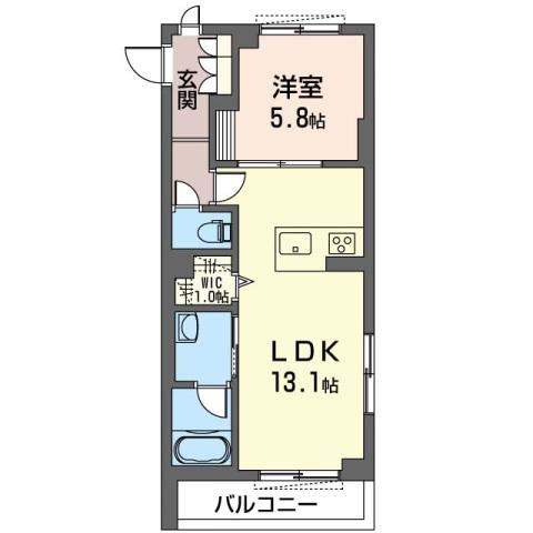 ザ ふじみ野(1LDK/2階)の間取り写真
