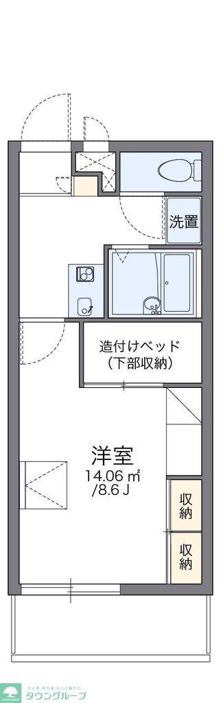 レオパレスSUNRISE南新木(1K/1階)の間取り写真